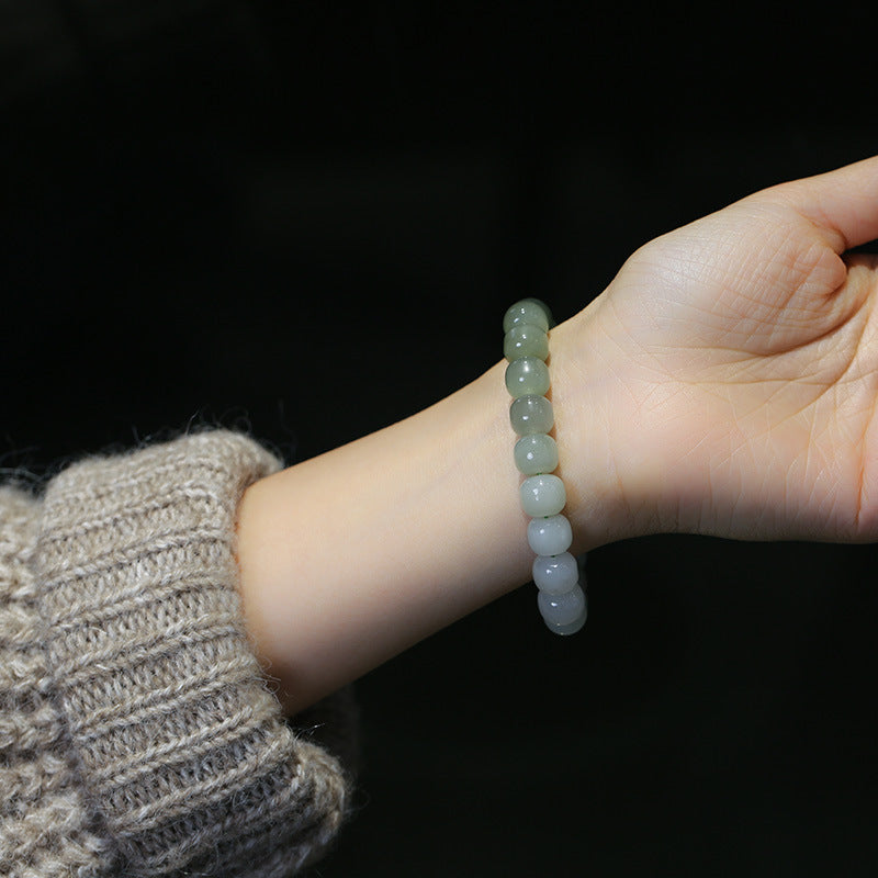 Buddha Stones Gradient Jade Luck Blessing Bracelet - image 1