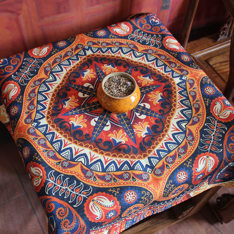 Boho Mandala Tablecloth Home Table Cover Decor - Auspicious Flowers - image 0