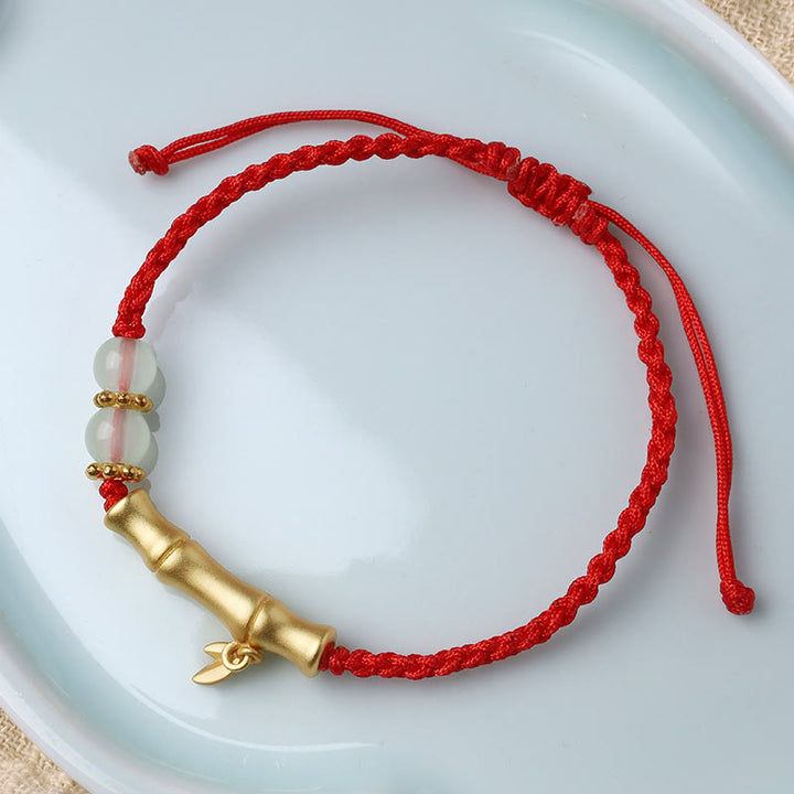 Buddha Stones Bamboo Design Luck Strength Braided Bracelet - image 5