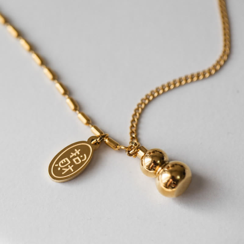 Buddha Stones 18k Gold Lucky Gourd Design Wealth Buckle Anklet - image 2