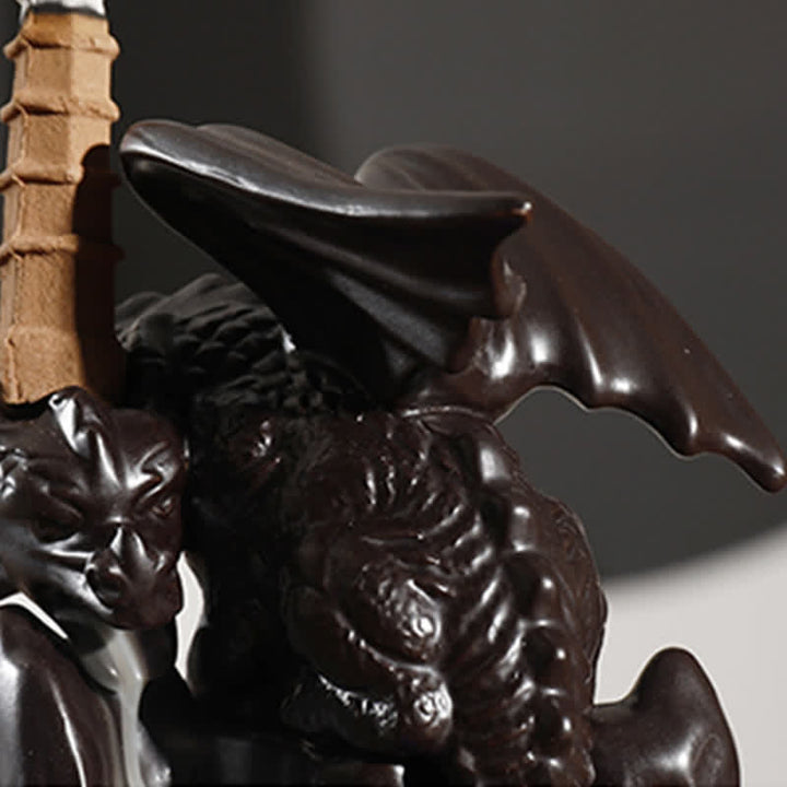 Nordic Dragon Ceramic Backflow Smoke Fountain Meditation Healing Incense Burner Led Ball Decoration - image 15