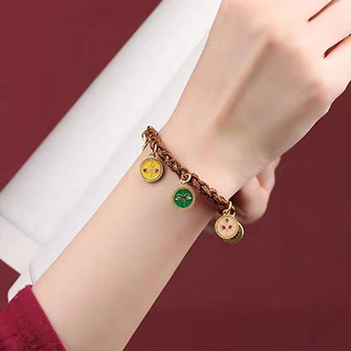 Buddha Stones Tibetan Five God Of Wealth Thangka Luck Braid String Bracelet - image 2