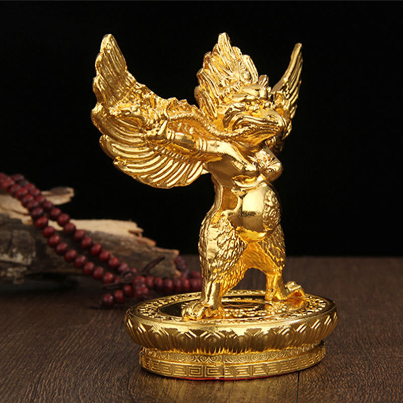 Tibetan Gold Garuda Bird Alloy Protection Home Decoration - image 1