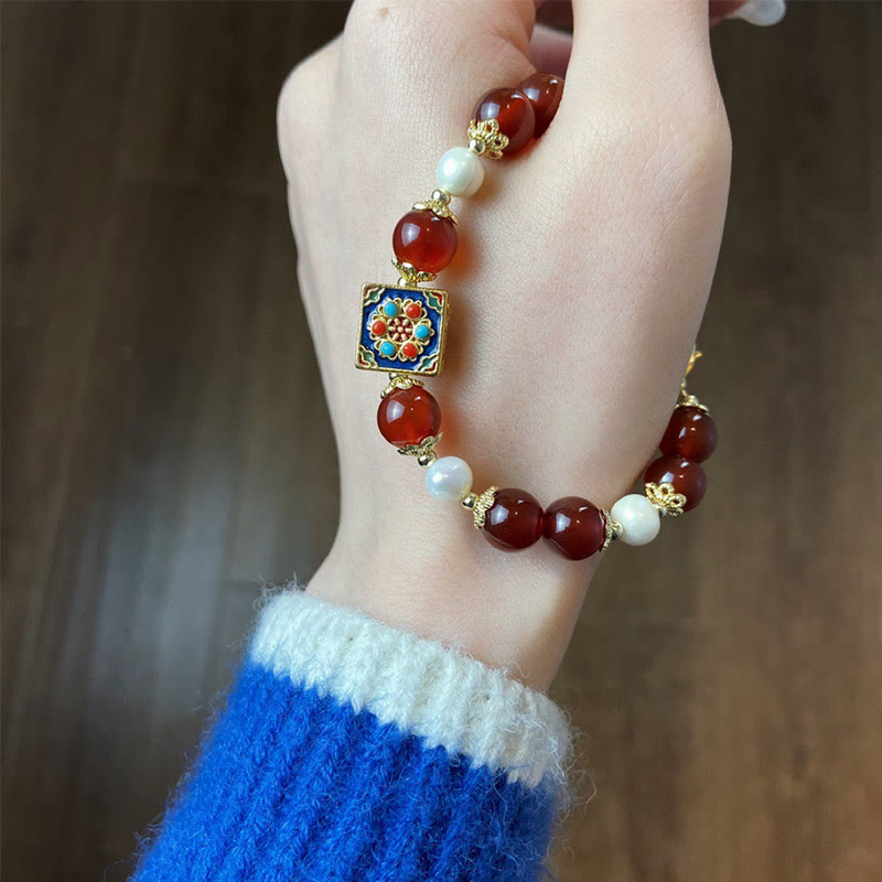 Buddha Stones Red Agate Pearl Confidence Self-acceptance Bracelet - image 11