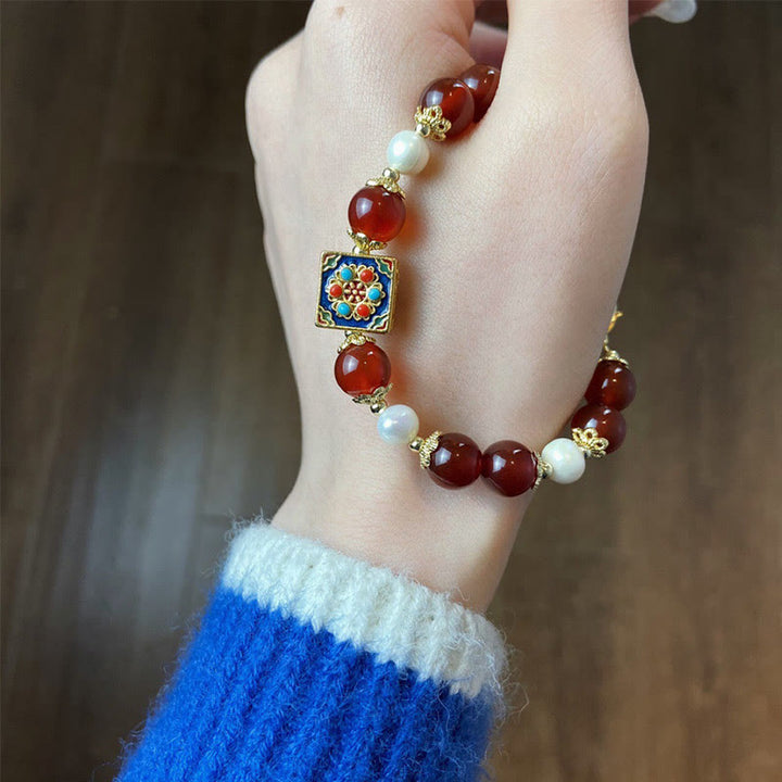 Buddha Stones Red Agate Pearl Confidence Self-acceptance Bracelet - image 11