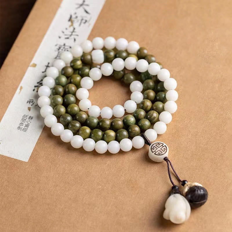 Buddha Stones Natural Green Sandalwood Bodhi Seed Soothing Bracelet - image 1