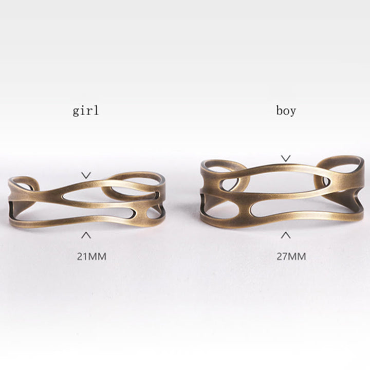 Buddha Stones Vintage Curved Copper Brass Wealth Adjustable Cuff Bracelet Bangle - image 9