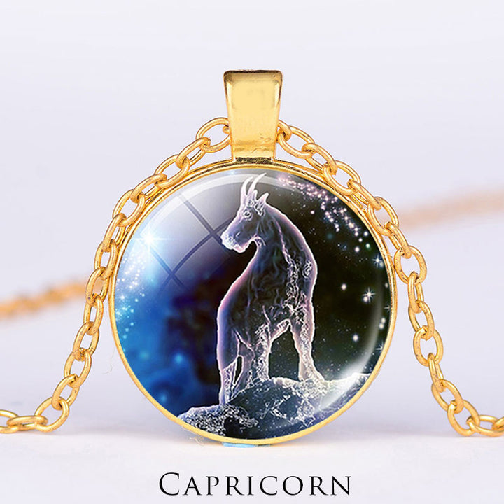 12 Constellations of the Zodiac Moon Starry Sky Protection Blessing Necklace Pendant - image 10