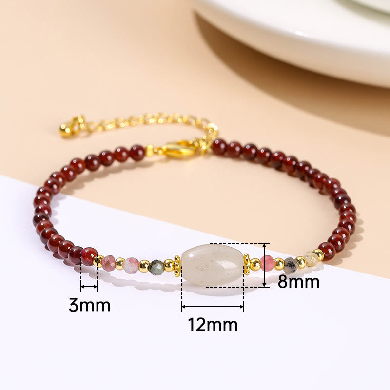 Buddha Stones Garnet Jade Tourmaline Bead Passion Bracelet - image 9