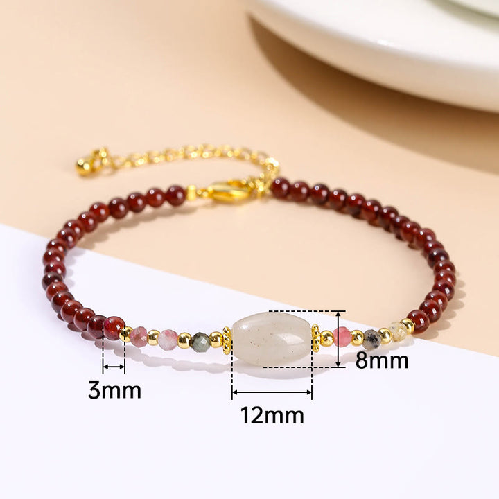 Buddha Stones Garnet Jade Tourmaline Bead Passion Bracelet - image 9