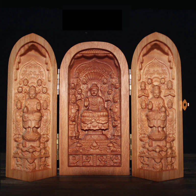 Avalokitesvara Kwan Yin Buddha Cherry Wood Compassion Home Decoration Altar - Buddha - image 14