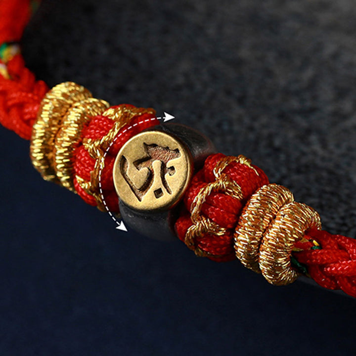 Buddha Stones Chinese Zodiac Natal Buddha Silver Luck Braided String Bracelet - image 8