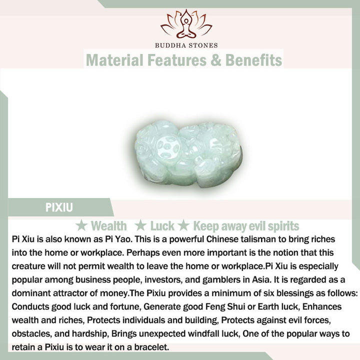 Buddha Stones Natural Jade Pi Xiu Gourd Apple Success Bracelet - image 9