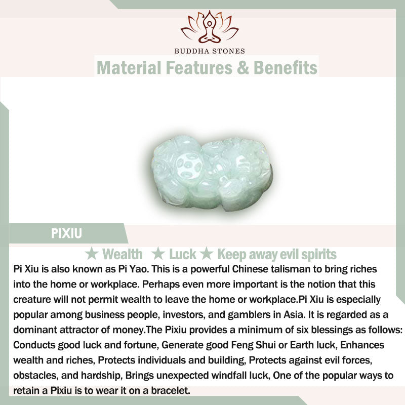 Buddha Stones Fengshui Wealth Prosperity Jade PiXiu Luck Bracelet - image 10