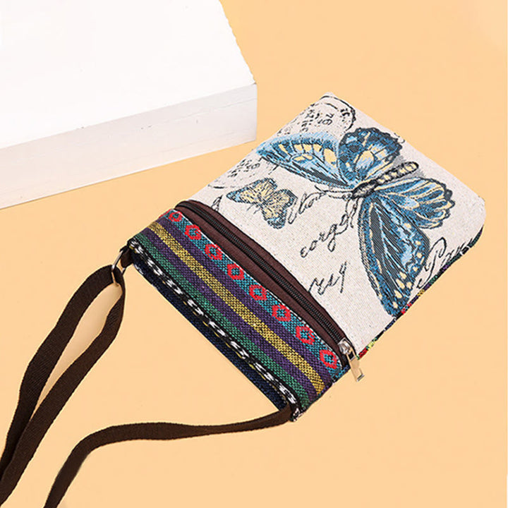 Buddha Stones Elephant Butterfly Embroidered Canvas Tote Bag Shoulder Bag Crossbody Bag - image 24
