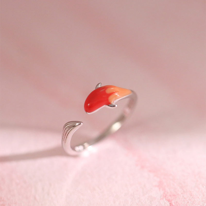 Buddha Stones Koi Fish Copper Balance Luck Adjustable Ring - image 12