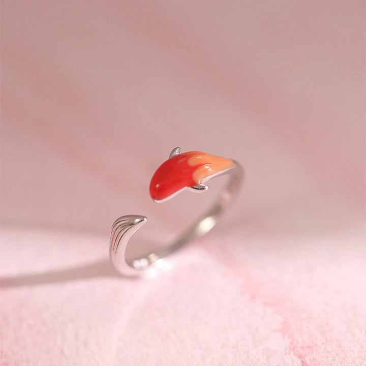 Buddha Stones Koi Fish Copper Balance Luck Adjustable Ring - image 12