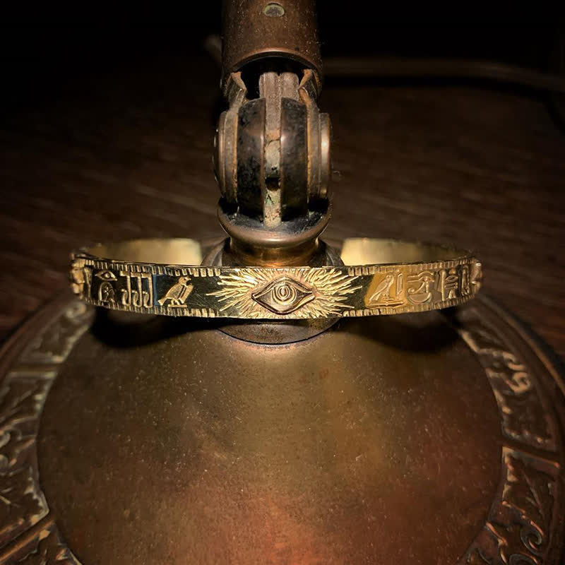 Buddha Stones Eye Of Horus Protection Copper Cuff Bracelet Bangle - image 3