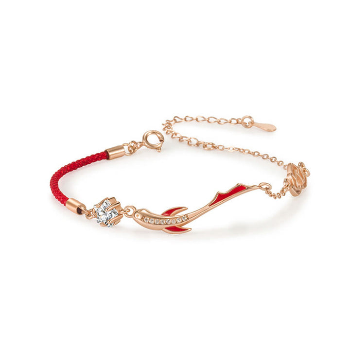 Buddha Stones 925 Sterling Silver Luck Koi Fish Lotus Star Braided Red String Bracelet - image 13