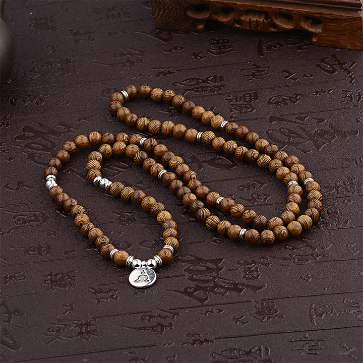 Buddha Stones Tibetan Lightning Strike Wood Bracelet Lotus Buddha Mala - image 2
