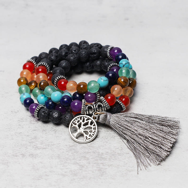 Buddha Stones Healing Crystal Mala Prayer Beads 108 Meditation Healing Multilayer Bracelet Necklace - image 13