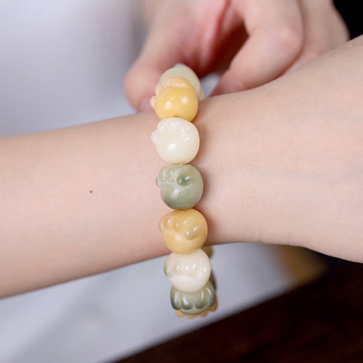Buddha Stones Multilayered Bodhi Seed Cute Cat Paw Calm Harmony Bracelet - image 6