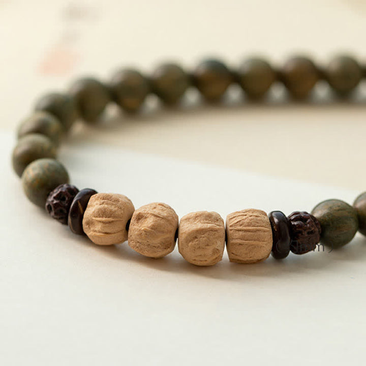 Buddha Stones Green Sandalwood Positive Peace Bracelet - image 12