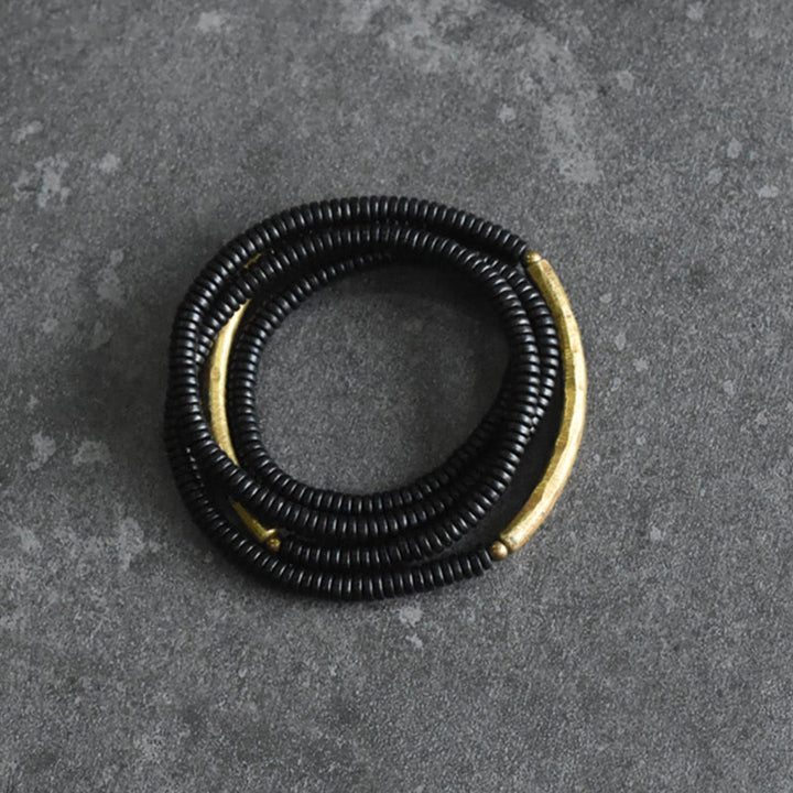 Buddha Stones Ebony Wood Copper Balance Multilayered Bracelet - image 5