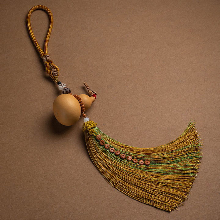 Buddha Stones Feng Shui Coins Gourd Chinese Knot Lucky Coins Five Emperor Money Wealth Tassels Decoration - DarkKhaki - image 5