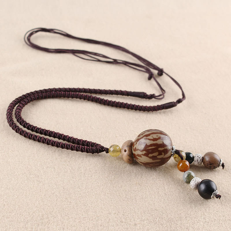 Buddha Stones Bodhi Seed Lotus Wisdom Harmony Necklace Pendant - Round Bodhi Seed - image 4