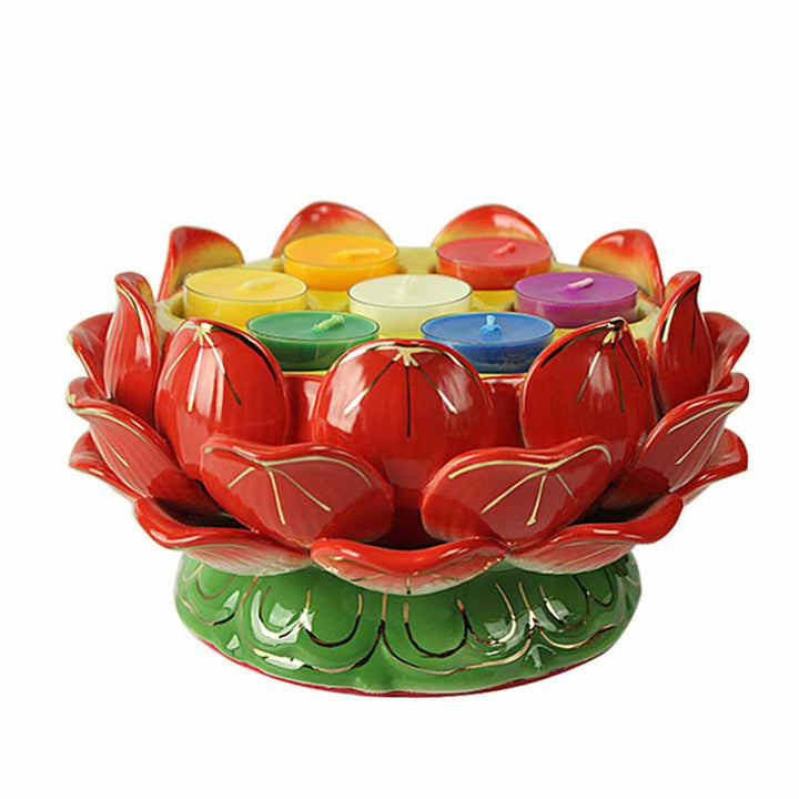 Buddha Stones Meditation Prayer Altar Lotus Flower Candle Holder Buddhist Temple Rituals Use Items - image 8