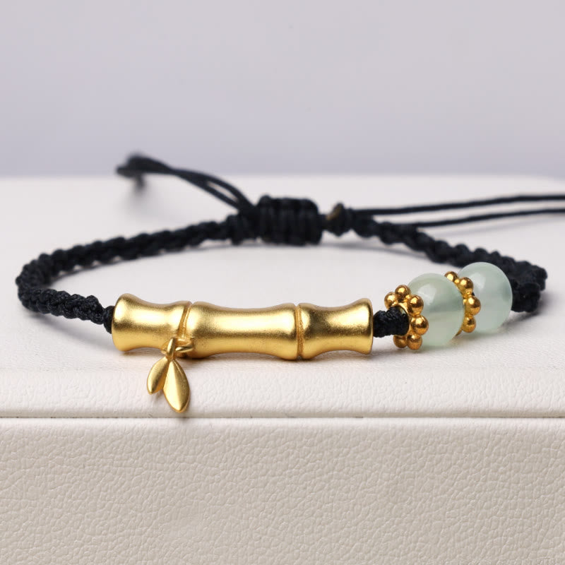 Buddha Stones Bamboo Design Luck Strength Braided Bracelet - Black(Wrist Circumference 14-17cm) - image 8