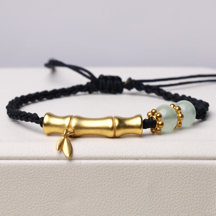 Buddha Stones Bamboo Design Luck Strength Braided Bracelet - Black(Wrist Circumference 14-17cm) - image 8