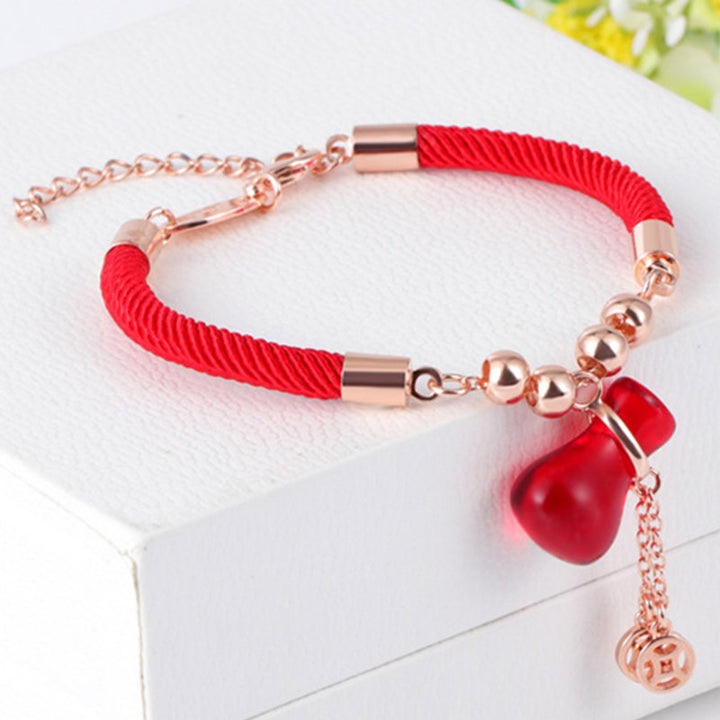 Buddha Stones Wealth Attractor Red Agate Red Rope Bracelet - image 1