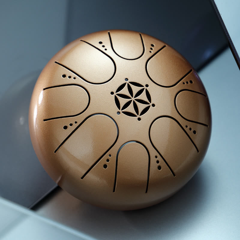 Buddha Stones Steel Tongue Drum Sound Healing Meditation Yoga Drum Kit 8 Note 5 Inch With Carry Bag - BurlyWood - image 10