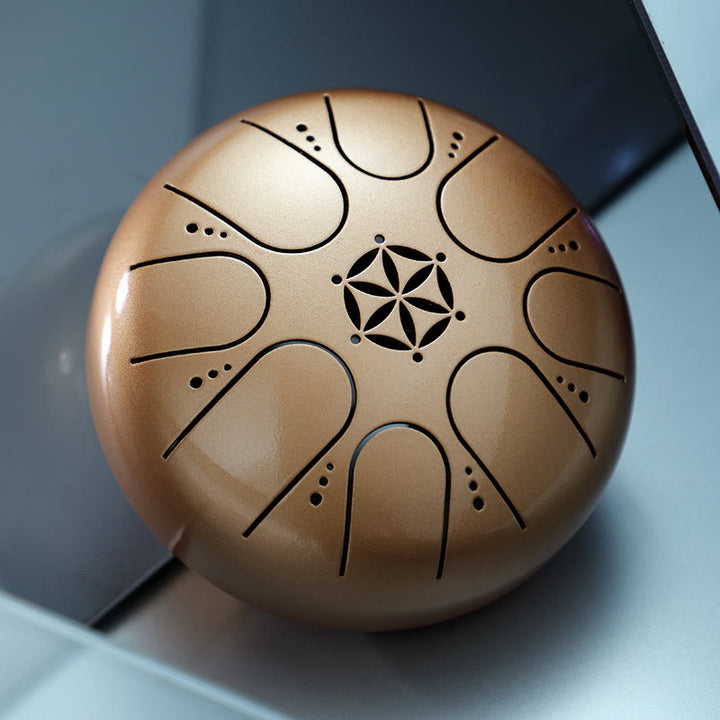 Buddha Stones Steel Tongue Drum Sound Healing Meditation Yoga Drum Kit 8 Note 5 Inch With Carry Bag - BurlyWood - image 10