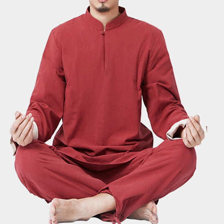 Buddha Stones Spiritual Zen Meditation Yoga Prayer Practice Cotton Linen Clothing Men's Set - image 11