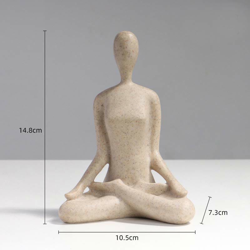 Abstract Yoga Meditating Exercise Resin Spiritual Figurine Sculpture Desk Decoration - Sitting Cross-legged 10.5*7.3*14.8cm - image 5