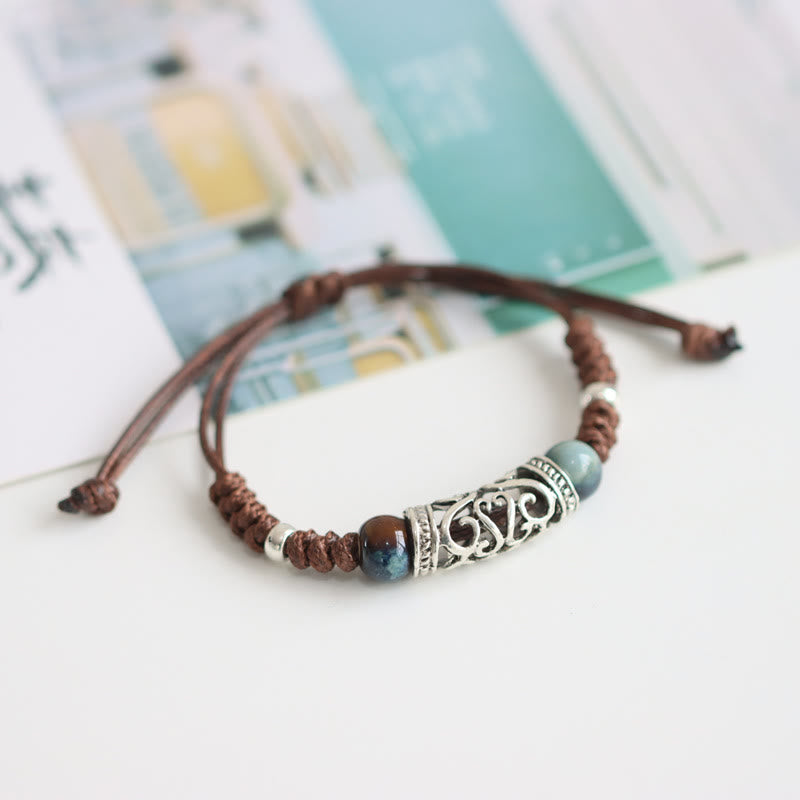 Buddha Stones Tibet Ceramic Bead Wealth String Bracelet - image 4