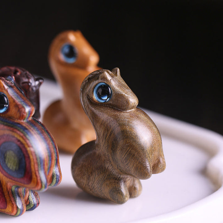 Buddha Stones Small Leaf Red Sandalwood Green Sandalwood Lucky Mini Horse Protection Decoration - image 6