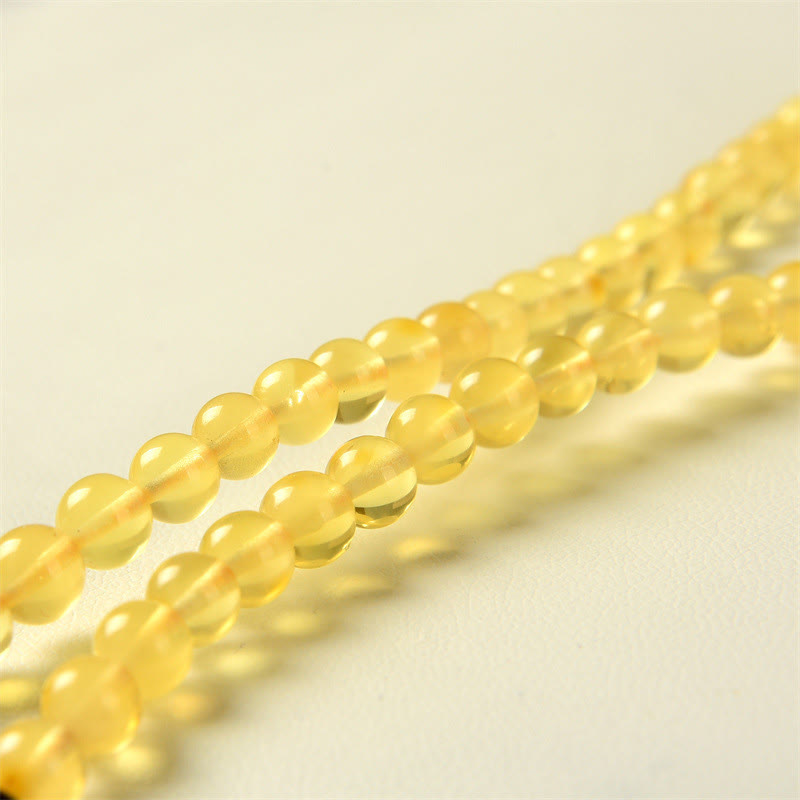 Buddha Stones 108 Mala Beads Natural Amber Clear Anxiety Bracelet - image 3