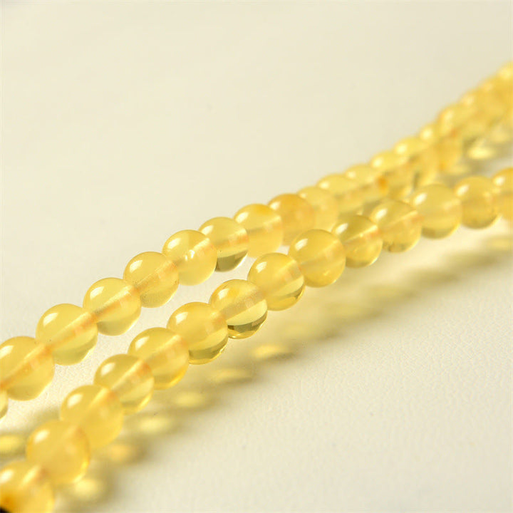 Buddha Stones 108 Mala Beads Natural Amber Clear Anxiety Bracelet - image 3