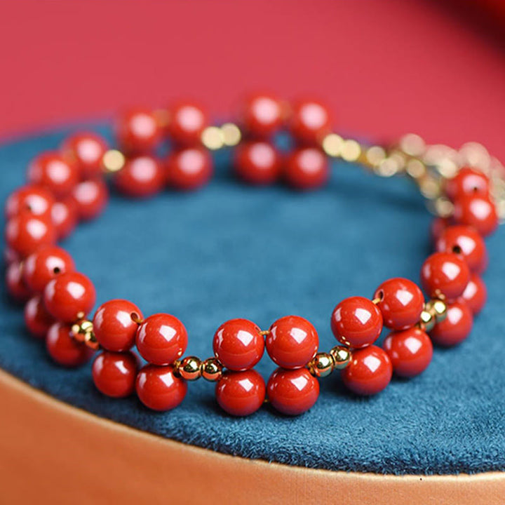 Buddha Stones Natural Cinnabar Beaded Blessing Bracelet - image 6