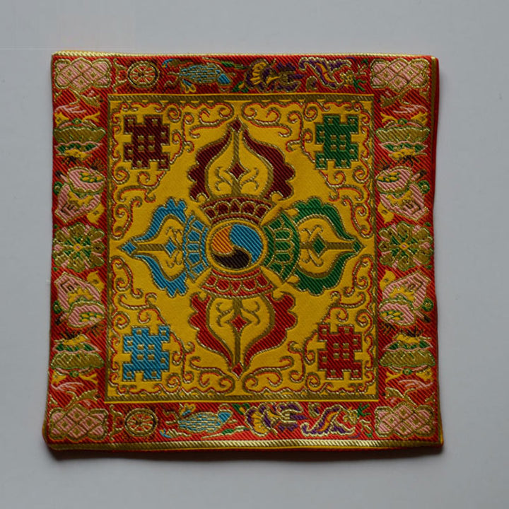 Buddha Stones Prayer Altar Mat Healing Meditation Vajra Auspicious Symbols - Vajra - Yellow - image 19