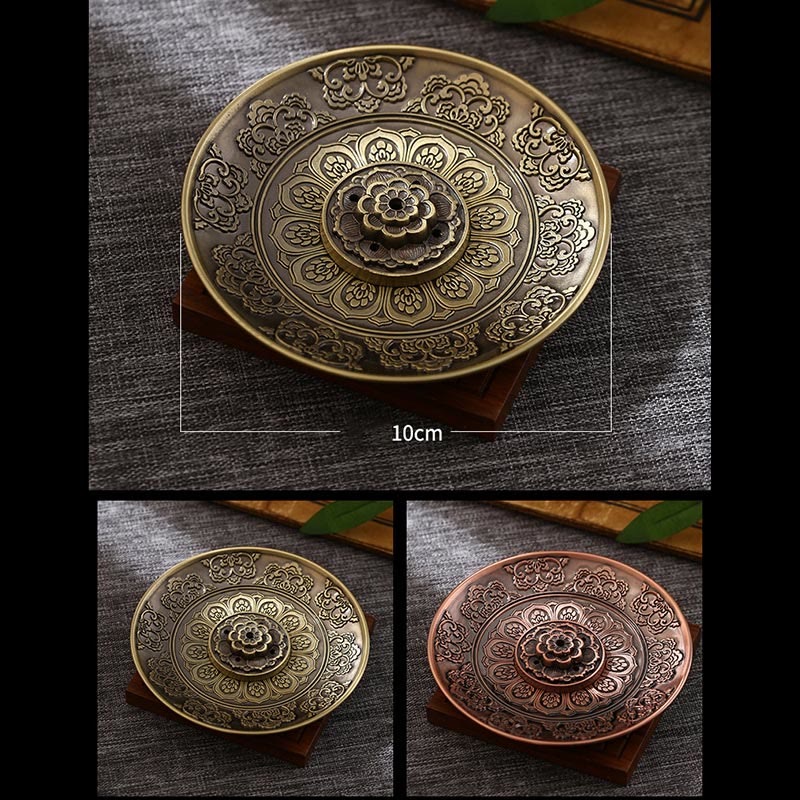 Buddha Stones Lotus Dragon Phoenix Eight Auspicious Symbols Zinc Alloy Incense Stick Holder Healing Incense Burner Decoration - image 4