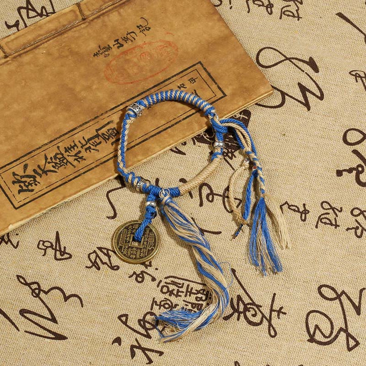 Buddha Stones Mountain Ghosts Spend Money Wealth Prosperity Handmade Braided Bracelet - Mountain Ghosts Spend Money Blue Rope - image 4