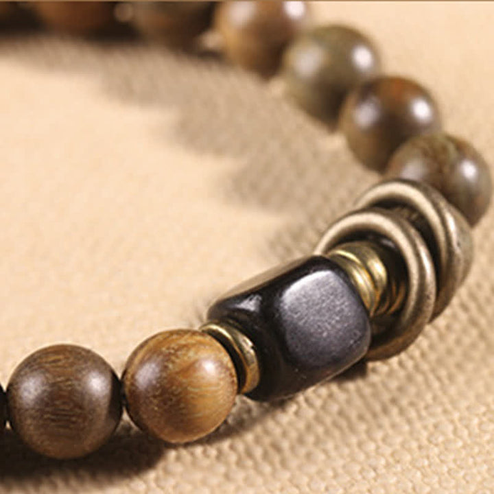 Buddha Stones Tibetan Green Sandalwood Crystal Soothing Peace Bracelet - image 15