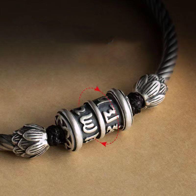 Buddha Stones Om Mani Padme Hum Lotus Peace Braided Bracelet - image 2