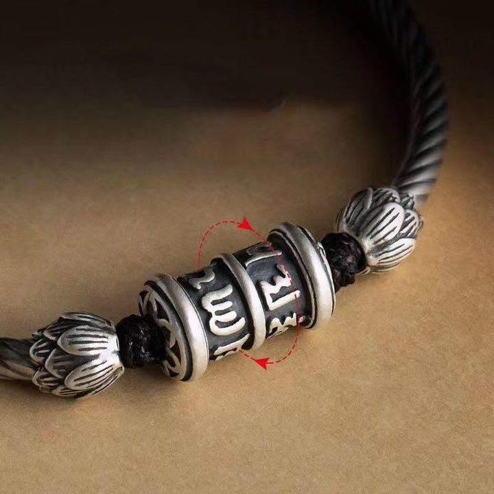 Buddha Stones Om Mani Padme Hum Lotus Peace Braided Bracelet - image 2