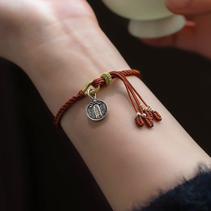 Buddha Stones Handmade 925 Sterling Silver Five Directions Gods of Wealth Luck Protection String Braid Bracelet - image 4